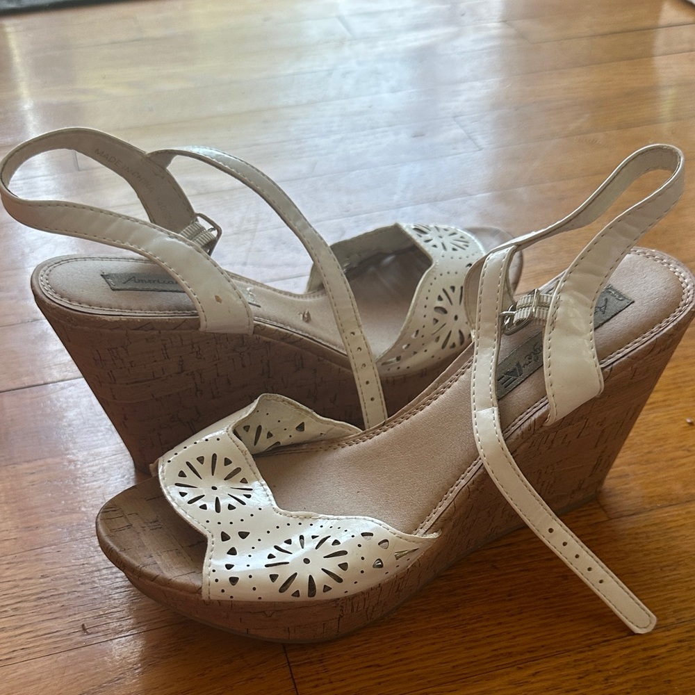 White Wedge Sandals